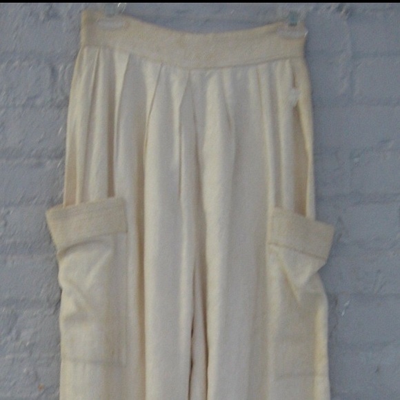 Michaele Vollbrach Wide Leg Silk Linen Damask Pant - Picture 3 of 8